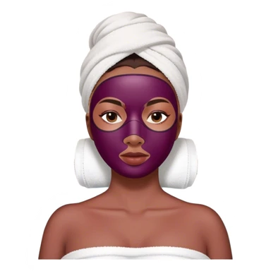Lady with face mask spa beauty full face relaxing Burgundy sticker