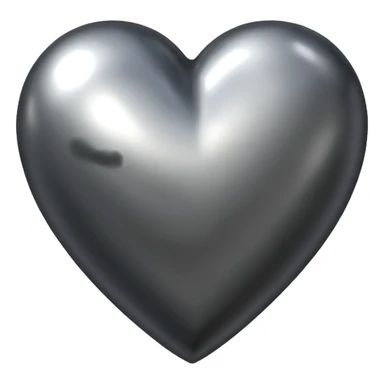 Charcoal metallic heart  sticker