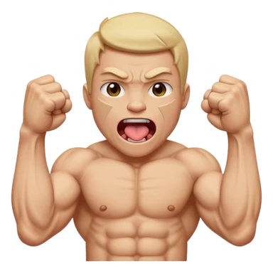 Tongue out face with two fists on top of eachother below the face sticker