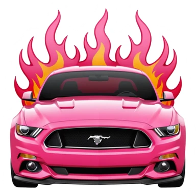 Ford Mustang with center black strip design and in written 309 and in front real pnky sticker
