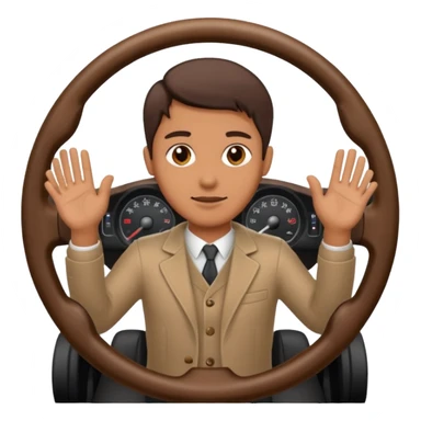 Person two hand on steering wheel sticker
