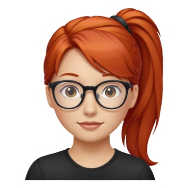 red haired Ponytail Girl with Glasses sticker