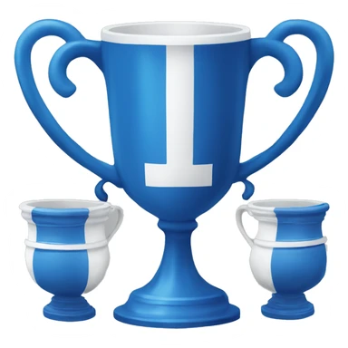 blue and white winner's cup sticker