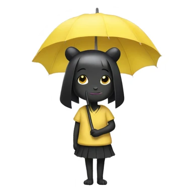 Kuromi with yellow umbrella sticker