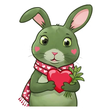 Bunny with hearts sticker