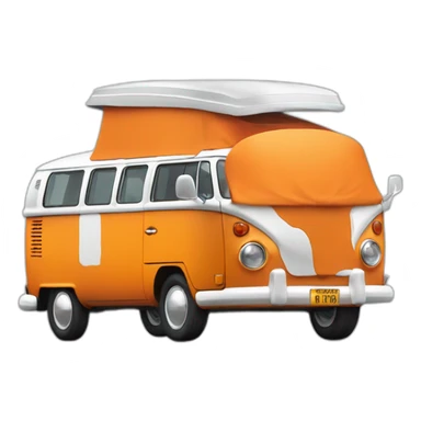 orange-t4-vw-bus-with-white-roof-extension sticker