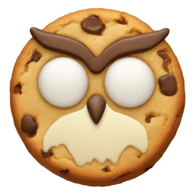 Cookie in the shape of an owl sticker