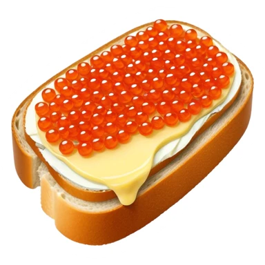 open sandwich with only two ingredients: red caviar and butter sticker