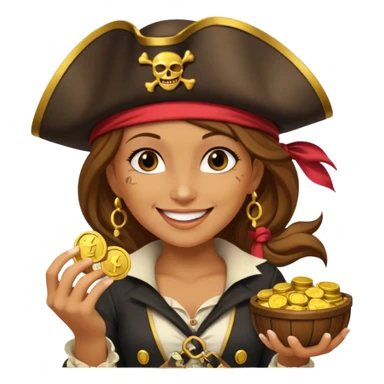 Lady Pirate With Coins sticker
