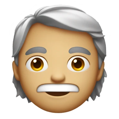 character face with long red hair. He has a black patch over one eye and the other eye is wide open. The character smiles, showing his teeth, and a bead of sweat is visible on his forehead, which may indicate excitement or tension. sticker