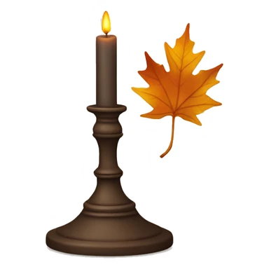 Candle stick with fall leaf sticker