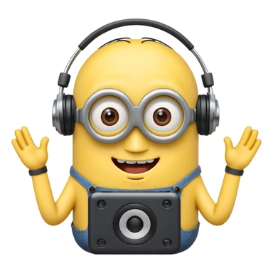 minion listening to music emoji sticker