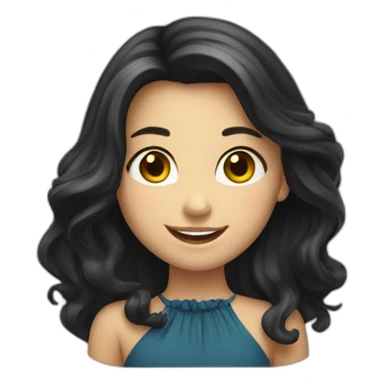 Smiling-elegant-girl-with-dark-long-hair sticker