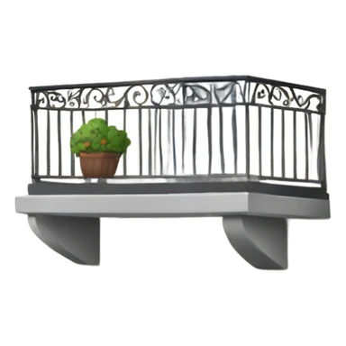 Balcony with railing sticker