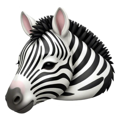 Meme-Worthy Cute Sleeping Zebra Portrait Emoji, Head resting peacefully with a contented smile, showcasing a lean, graceful build and a luxuriously soft striped fur, a refined, equine head with a long snout and alert ears, and eyes shut in a serene, restful nap, Simplified yet hilariously adorable features, highly detailed, glowing with a soft, drowsy light, high shine, relaxed and utterly lovable, stylized with an air of playful laziness, bright and heartwarming, soft glowing outline, capturing the essence of a comically sleepy zebra that feels like it could instantly become the next viral sensation of adorable slumber! sticker