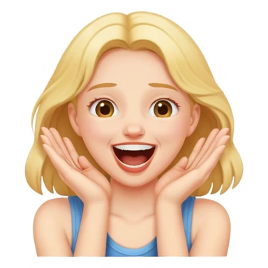 Girl choking her throat laughing with two hands sticker