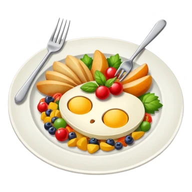 plate of food with cutlery
 sticker
