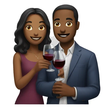 man and woman drinking wine sticker