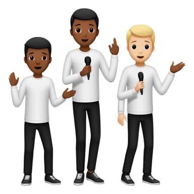 Five silhouettes of singing guys for 'I Want It That Way' by Backstreet Boys sticker