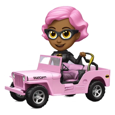 Evil Batgirl 1942 Willy’s light pink army jeep hot wheels  sticker
