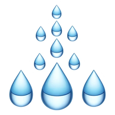 3 water droplets stack on top of each other vertically with two water droplets on the sides; 5 droplets total sticker