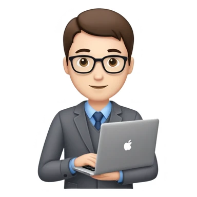 male teacher holding a laptop, teaching online sticker