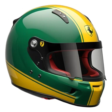 green and yellow ferrari f1 bell hp777 helmet sticker