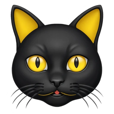 Black cat with yellow ears mad sticker