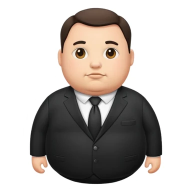 photorealistic fat official in black suit sticker