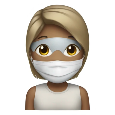 A girl with a face mask on  sticker