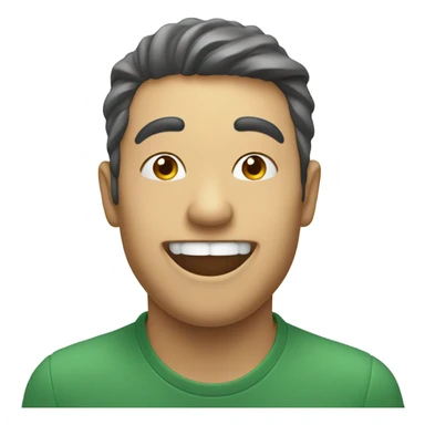 happy person who is spitting the same color as his face  sticker