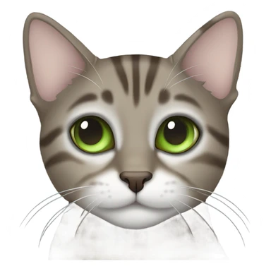 brown and grey tabby cat with green eyes sticker