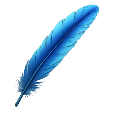 Realistic blue feather sticker