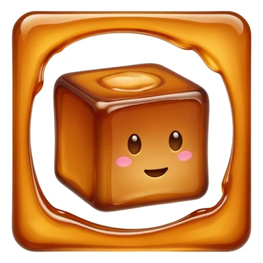 melting caramel cube sticker