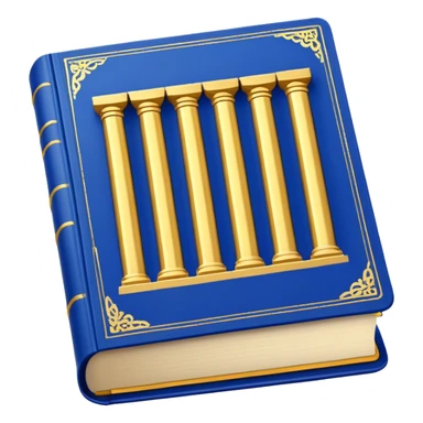 A golden yellow book with royal blue accents, smooth and polished, embossed with a symbol of six pillars, a sun, or a glowing mirror, radiating strength, confidence, and the power of self-worth.  sticker