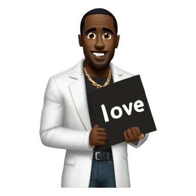 p diddy holding a sign that says “I love you Danny” sticker