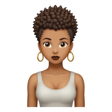 black curly mohawk hair woman sticker