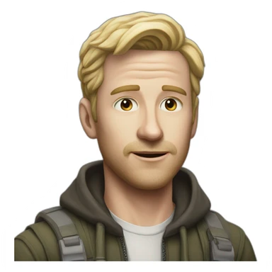 Hyper realistic white man from raid full body sticker