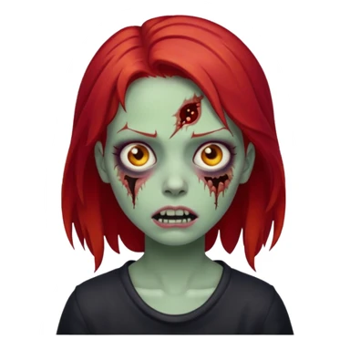 girl zombie with red hair sticker