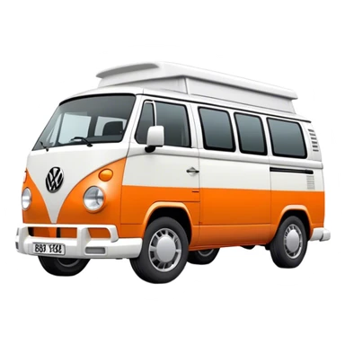 vw t5 campervan in two-tone white and orange sticker