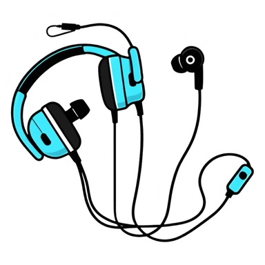 earphones cartoonish sticker style sticker