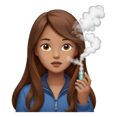 girl with vape long hir and color brwon sticker