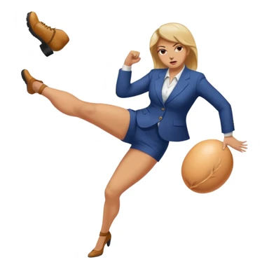 woman kicking donald trump in the testicles sticker