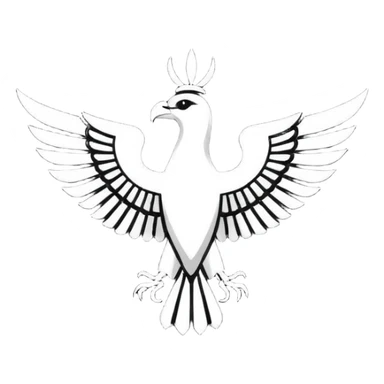 Minimalist black and white emblem emoji, inspired by the Faravahar symbol. Bio instagram  sticker