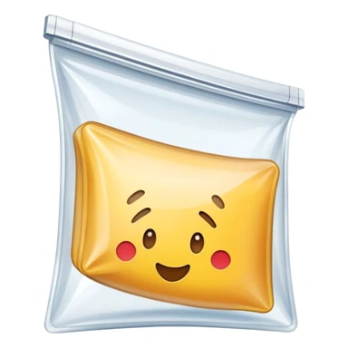 transparent ziplock bag, slightly open sticker