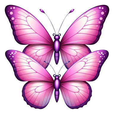 3 pink sparkly butterflies  sticker