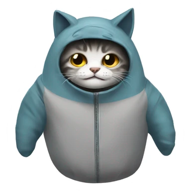 A cat in a shark's suit sticker