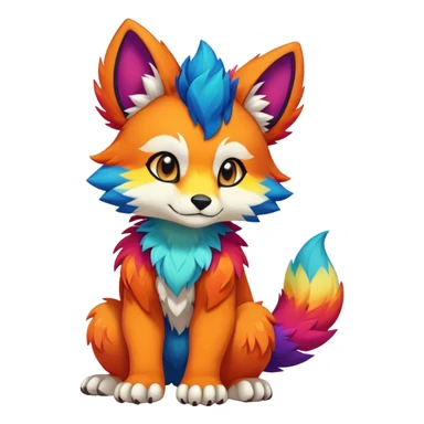 colorful anthro vernid fursona Fakemon sticker