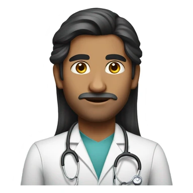 Long dark hair Indian doctor sticker