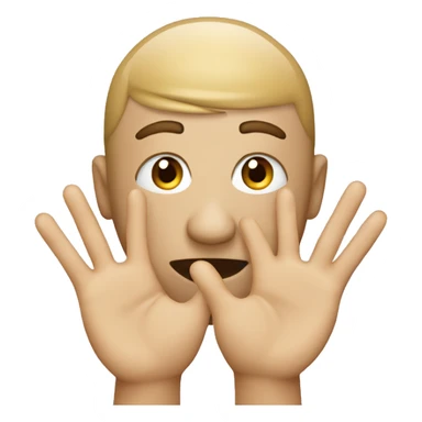an emoji with the face saying "STOP IT" and hands at the side of the head sticker